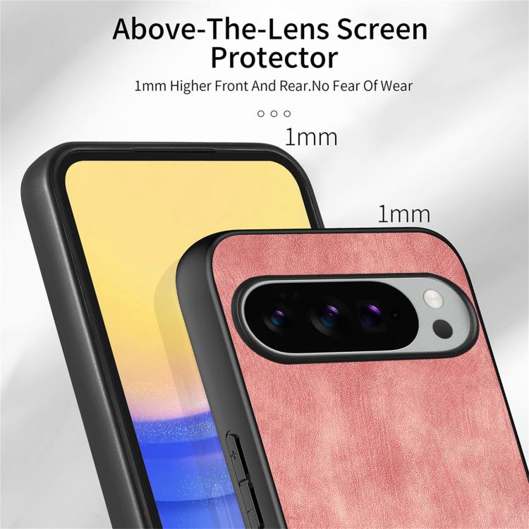 For Google Pixel 9 Pro XL Vintage Leather PC Back Cover Phone Case