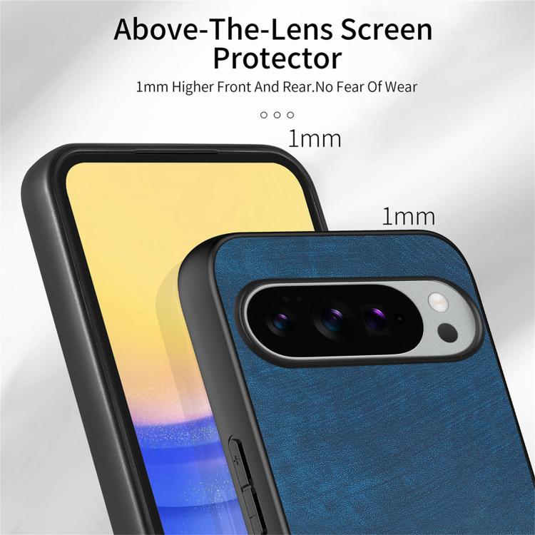 For Google Pixel 9 Pro XL Vintage Leather PC Back Cover Phone Case