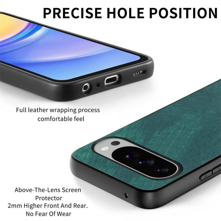 For Google Pixel 9 Pro XL Vintage Leather PC Back Cover Phone Case