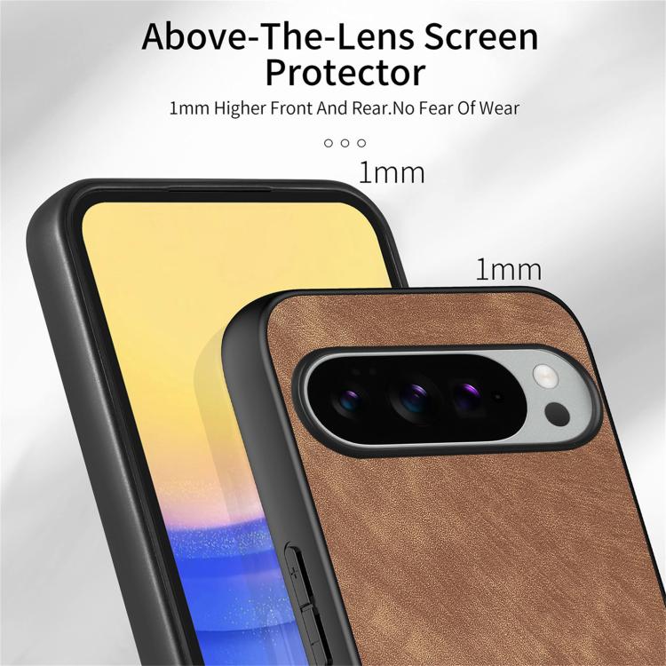 For Google Pixel 9 Pro XL Vintage Leather PC Back Cover Phone Case