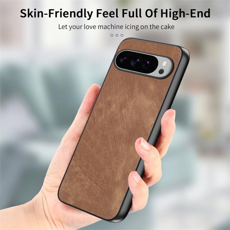 For Google Pixel 9 Pro XL Vintage Leather PC Back Cover Phone Case