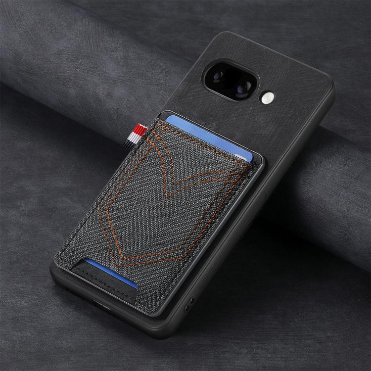 For Google Pixel 9a Denim Texture Leather Skin Phone Case with Card Slot