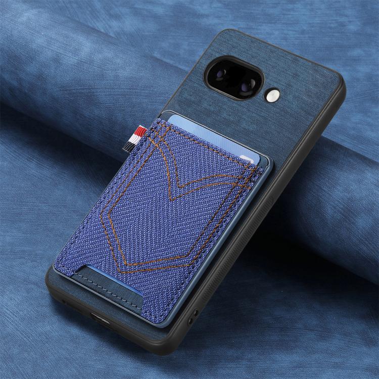 For Google Pixel 9a Denim Texture Leather Skin Phone Case with Card Slot