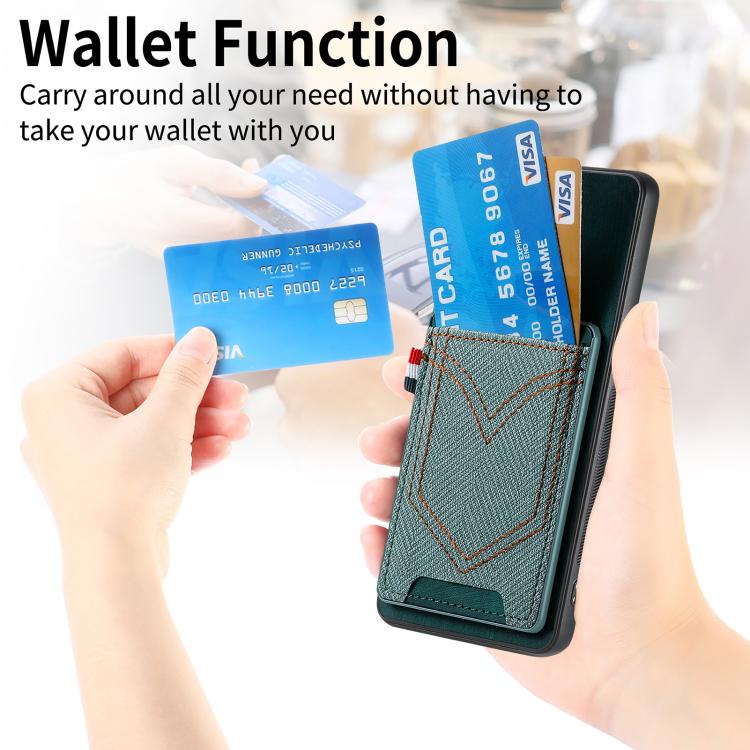 For Google Pixel 9a Denim Texture Leather Skin Phone Case with Card Slot