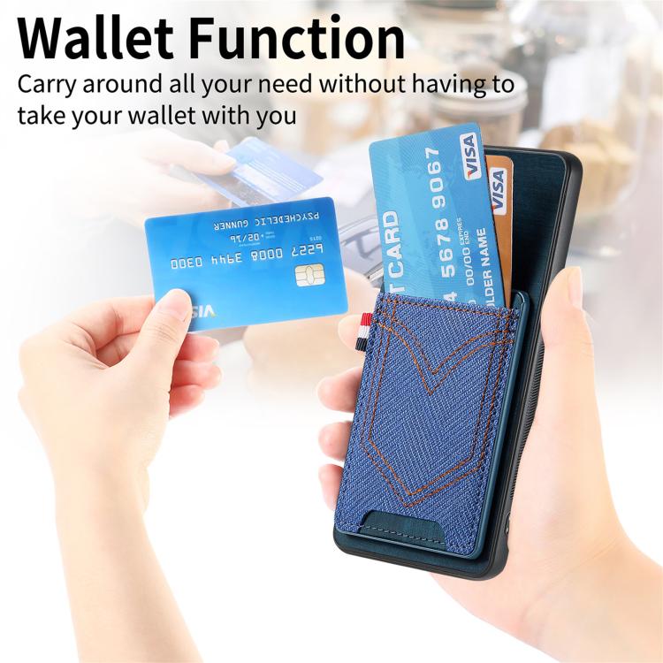 For Google Pixel 9 / 9 Pro Denim Texture Leather Skin Phone Case with Card Slot