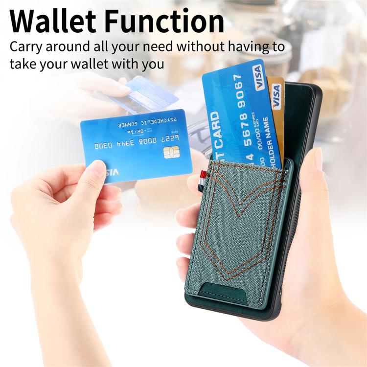 For Google Pixel 9 / 9 Pro Denim Texture Leather Skin Phone Case with Card Slot