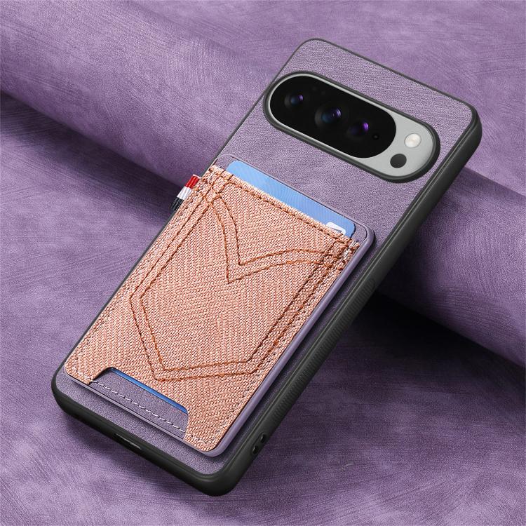 For Google Pixel 9 / 9 Pro Denim Texture Leather Skin Phone Case with Card Slot