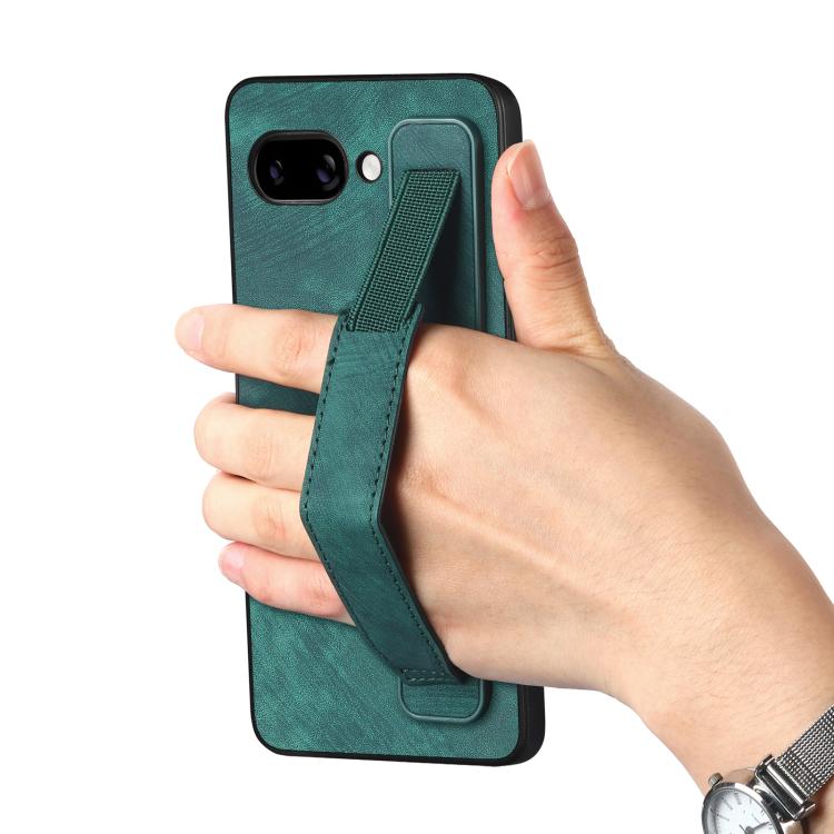 For Google Pixel 9a Retro Wristband Holder Leather Back Phone Case