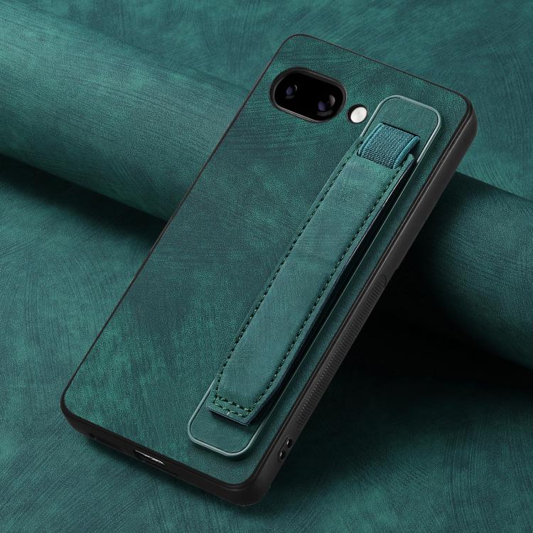 For Google Pixel 9a Retro Wristband Holder Leather Back Phone Case