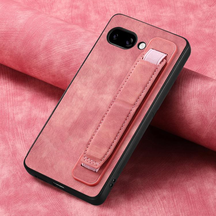 For Google Pixel 9a Retro Wristband Holder Leather Back Phone Case