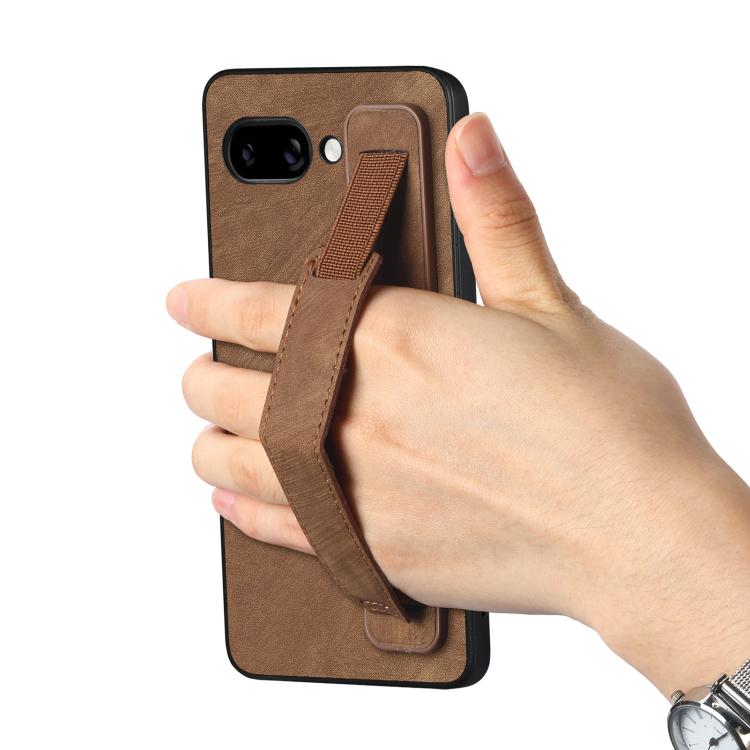 For Google Pixel 9a Retro Wristband Holder Leather Back Phone Case
