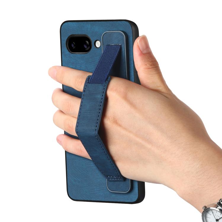 For Google Pixel 9a Retro Wristband Holder Leather Back Phone Case