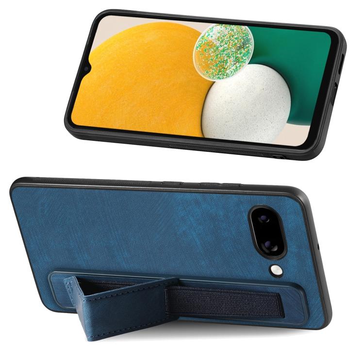 For Google Pixel 9a Retro Wristband Holder Leather Back Phone Case