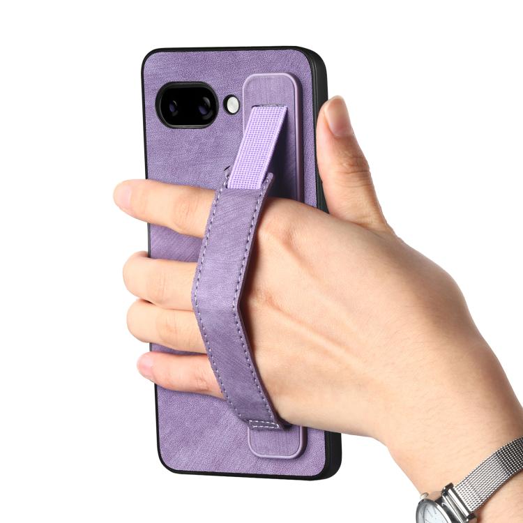 For Google Pixel 9a Retro Wristband Holder Leather Back Phone Case