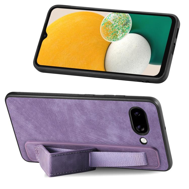 For Google Pixel 9a Retro Wristband Holder Leather Back Phone Case
