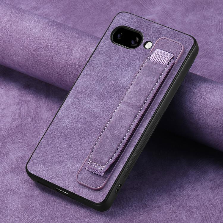 For Google Pixel 9a Retro Wristband Holder Leather Back Phone Case