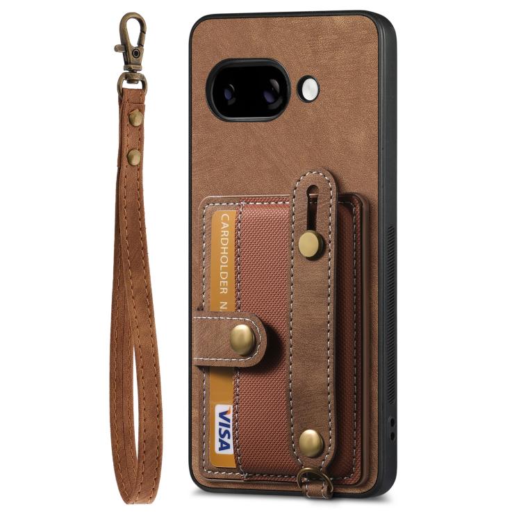 For Google Pixel 9a Retro Cross Wristband Wallet Leather Back Phone Case