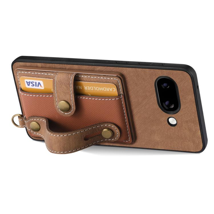 For Google Pixel 9a Retro Cross Wristband Wallet Leather Back Phone Case