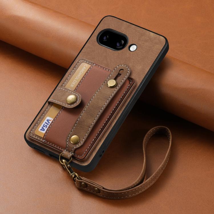 For Google Pixel 9a Retro Cross Wristband Wallet Leather Back Phone Case