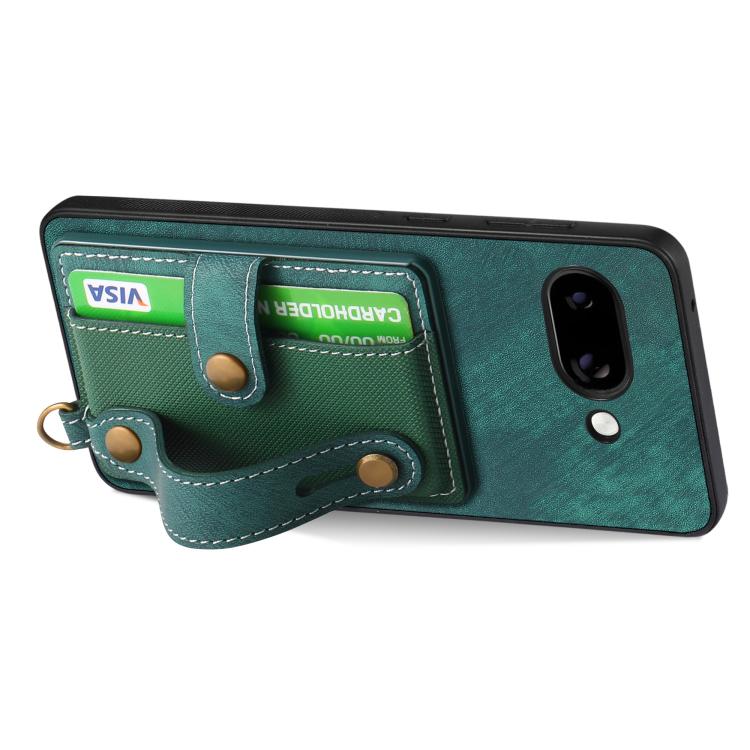 For Google Pixel 9a Retro Cross Wristband Wallet Leather Back Phone Case