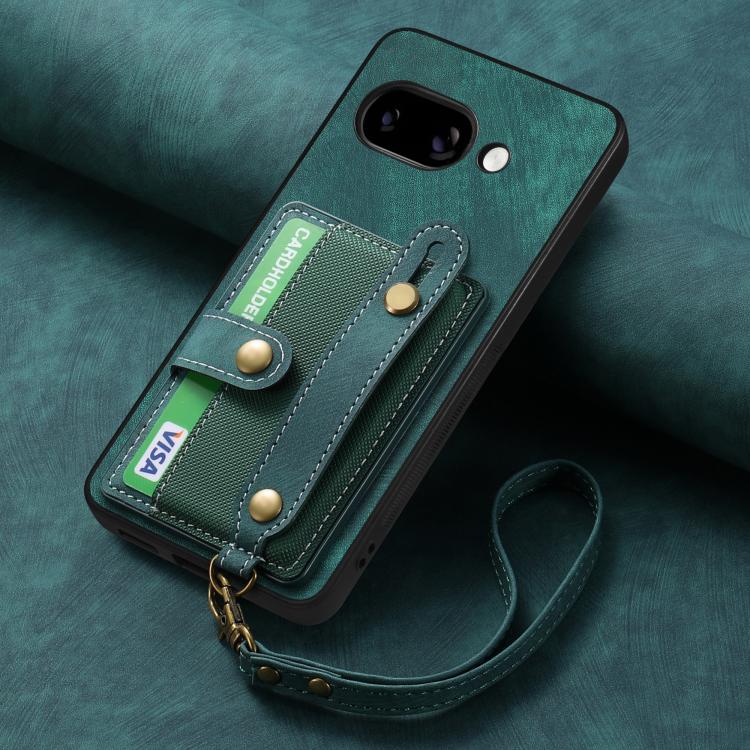 For Google Pixel 9a Retro Cross Wristband Wallet Leather Back Phone Case