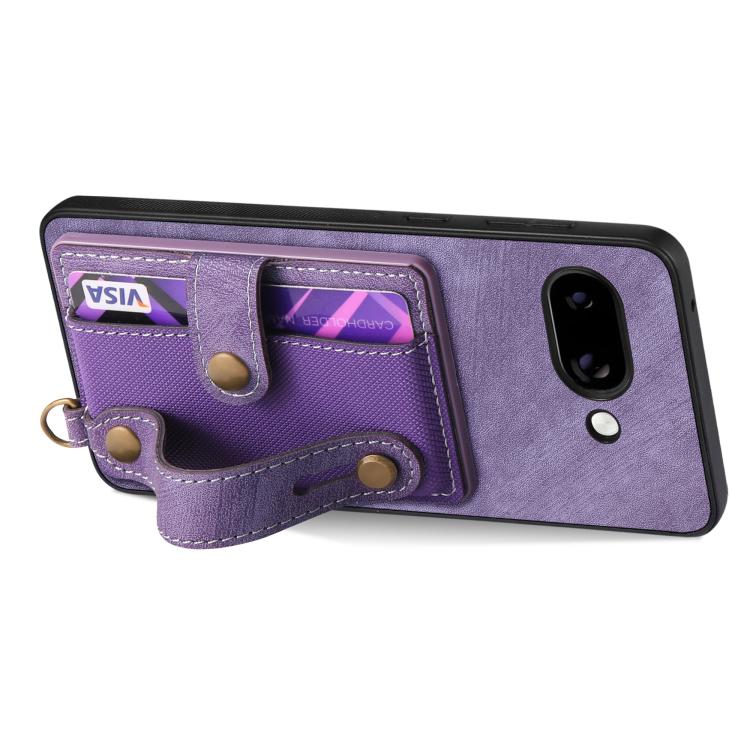 For Google Pixel 9a Retro Cross Wristband Wallet Leather Back Phone Case