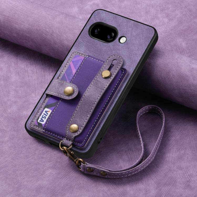 For Google Pixel 9a Retro Cross Wristband Wallet Leather Back Phone Case