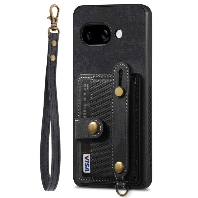 For Google Pixel 9a Retro Cross Wristband Wallet Leather Back Phone Case