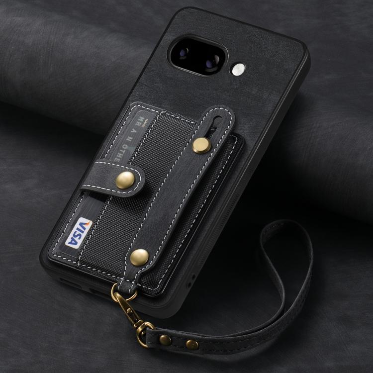 For Google Pixel 9a Retro Cross Wristband Wallet Leather Back Phone Case