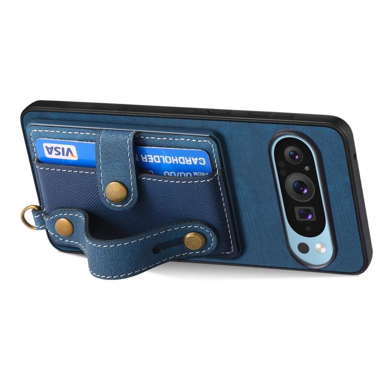For Google Pixel 9 Pro XL Retro Cross Wristband Wallet Leather Back Phone Case