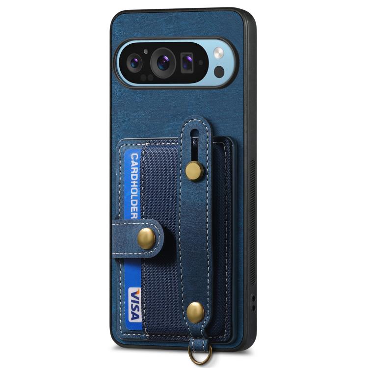 For Google Pixel 10 / 10 Pro Retro Cross Wristband Wallet Leather Back Phone Case