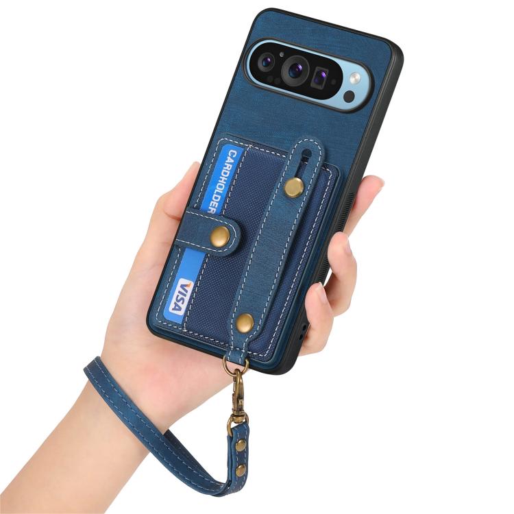 For Google Pixel 10 / 10 Pro Retro Cross Wristband Wallet Leather Back Phone Case