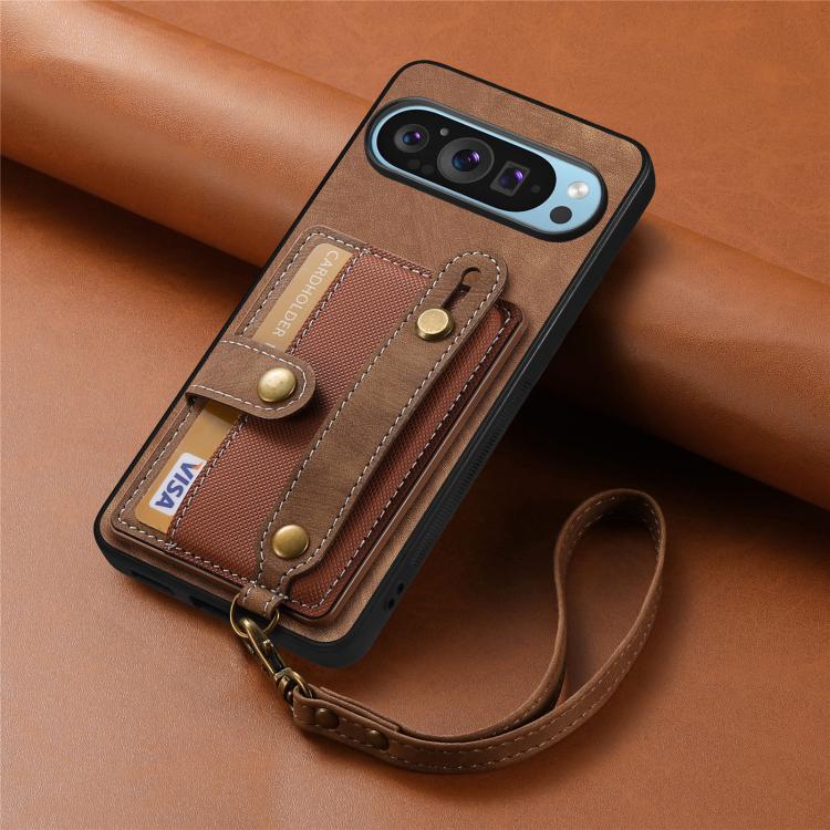 For Google Pixel 10 Pro XL Retro Cross Wristband Wallet Leather Back Phone Case