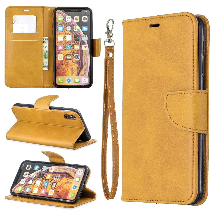 Retro Lambskin Texture Pure Color Horizontal Flip PU Leather Case for Galaxy A10&M10, with Holder & Card Slots & Wallet & Lanyard