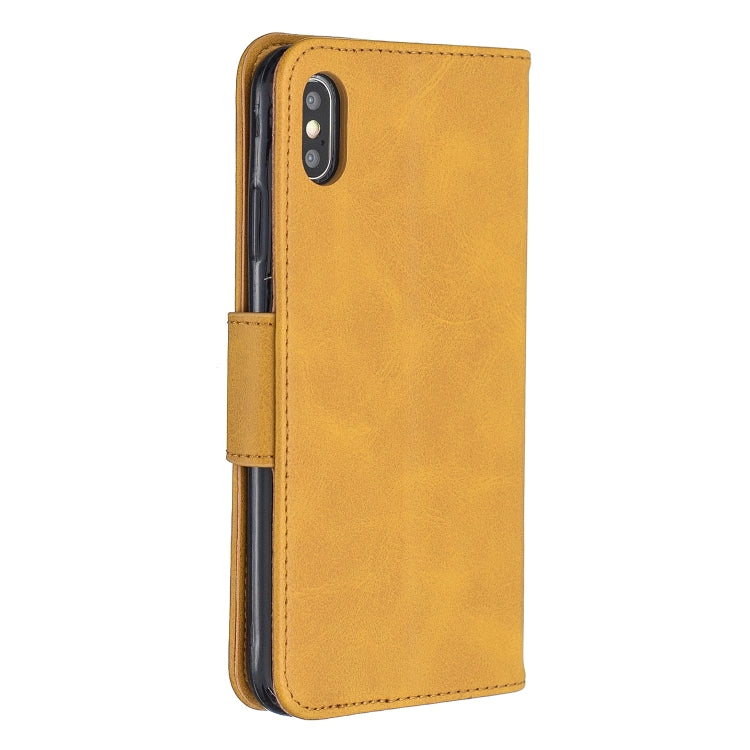 Retro Lambskin Texture Pure Color Horizontal Flip PU Leather Case for Galaxy A10&M10, with Holder & Card Slots & Wallet & Lanyard