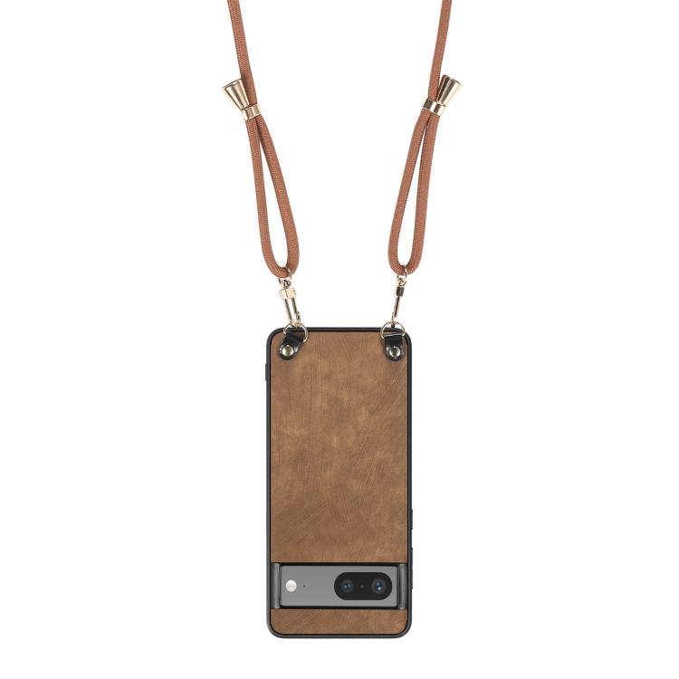 FOr Google Pixel 7 Pro Vintage Leather PC Back Cover Phone Case with Crossbody Strap