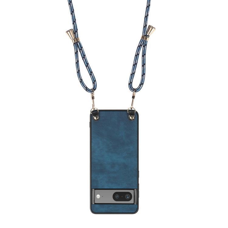 FOr Google Pixel 7 Pro Vintage Leather PC Back Cover Phone Case with Crossbody Strap