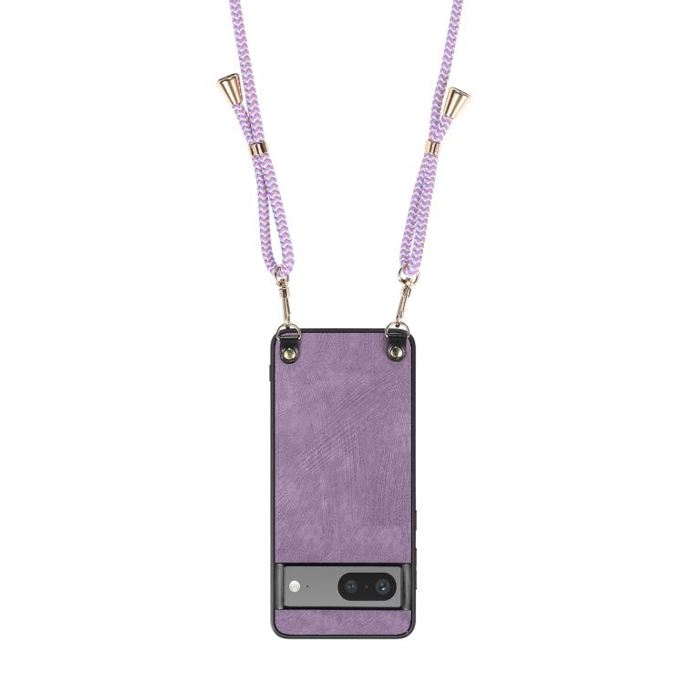 For Google Pixel 8 Pro Vintage Leather PC Back Cover Phone Case with Crossbody Strap