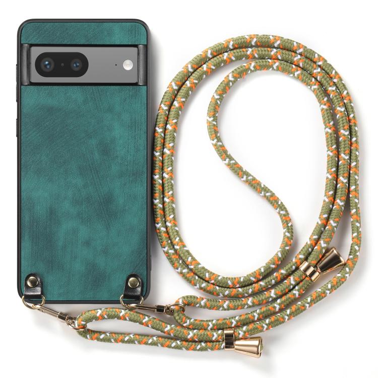 For Google Pixel 9 / 9 Pro Vintage Leather PC Back Cover Phone Case with Crossbody Strap