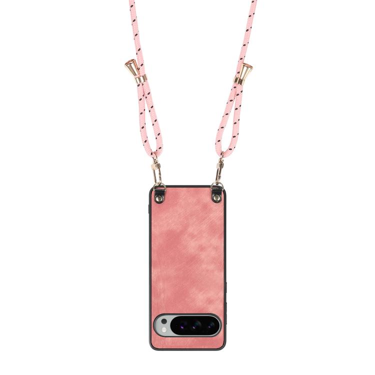 For Google Pixel 10 / 10 Pro Vintage Leather PC Back Cover Phone Case with Crossbody Strap