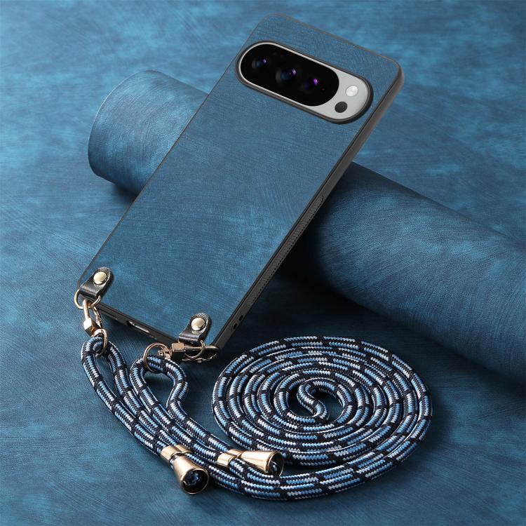 For Google Pixel 10 / 10 Pro Vintage Leather PC Back Cover Phone Case with Crossbody Strap