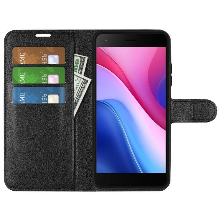 For ZTE Blade A35 Lite Litchi Texture Horizontal Flip Leather Phone Case with Holder