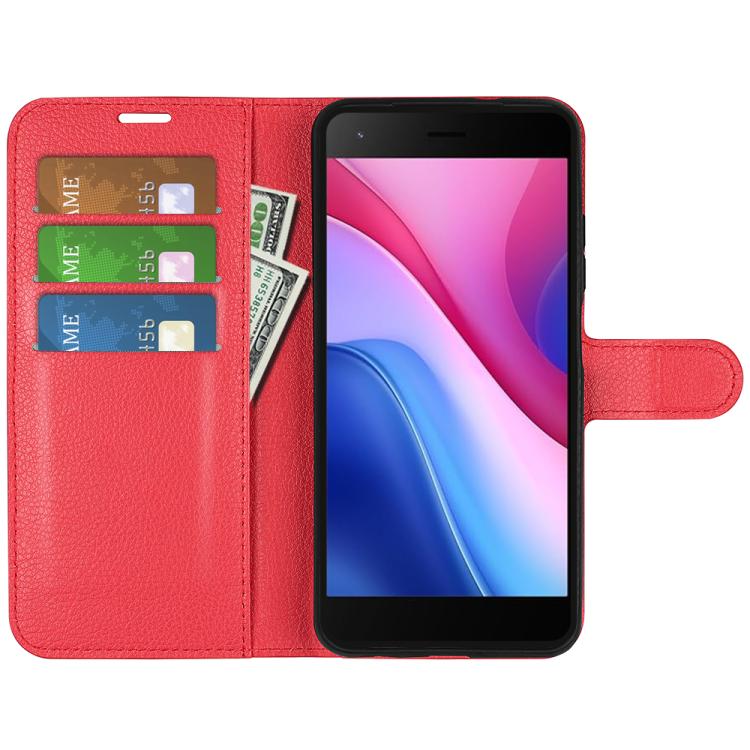 For ZTE Blade A35 Lite Litchi Texture Horizontal Flip Leather Phone Case with Holder