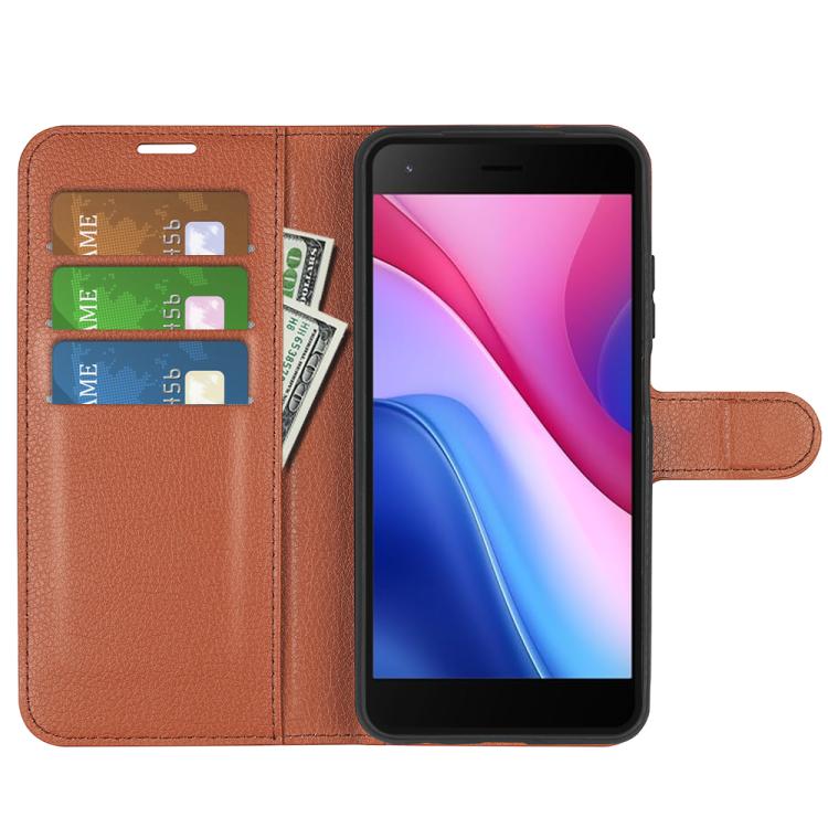 For ZTE Blade A35 Lite Litchi Texture Horizontal Flip Leather Phone Case with Holder