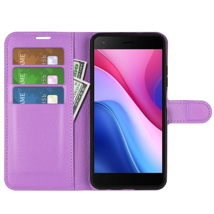 For ZTE Blade A35 Lite Litchi Texture Horizontal Flip Leather Phone Case with Holder