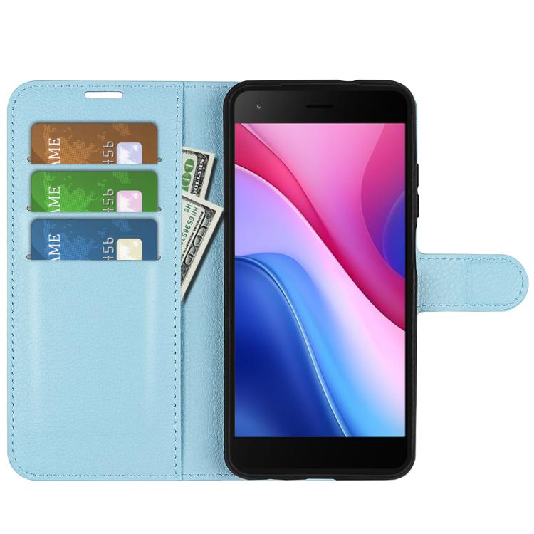 For ZTE Blade A35 Lite Litchi Texture Horizontal Flip Leather Phone Case with Holder