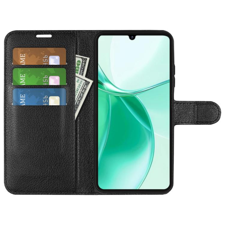 For ZTE Blade A35 Litchi Texture Horizontal Flip Leather Phone Case with Holder