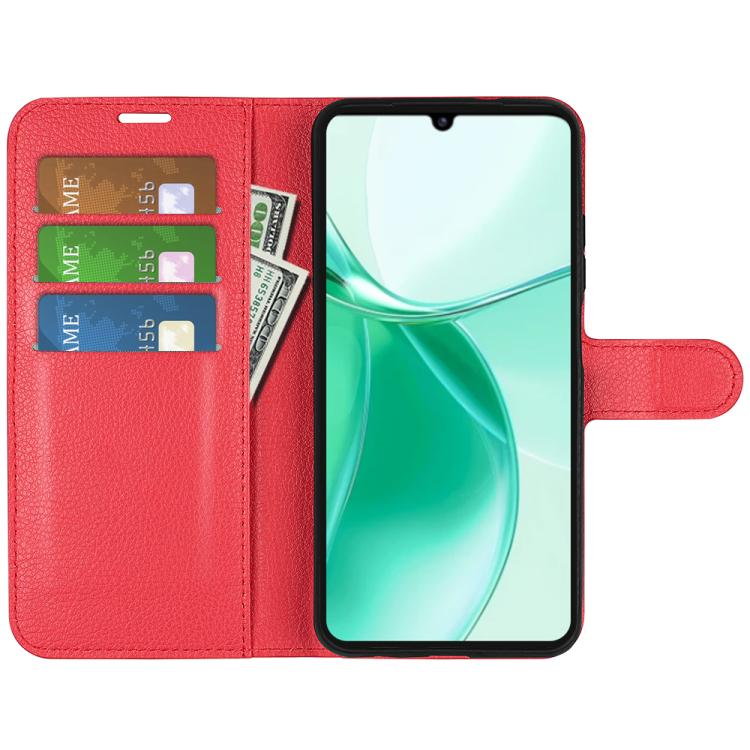 For ZTE Blade A35 Litchi Texture Horizontal Flip Leather Phone Case with Holder