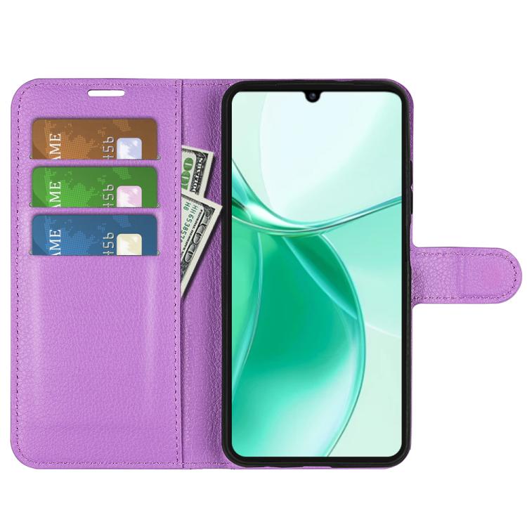For ZTE Blade A35 Litchi Texture Horizontal Flip Leather Phone Case with Holder