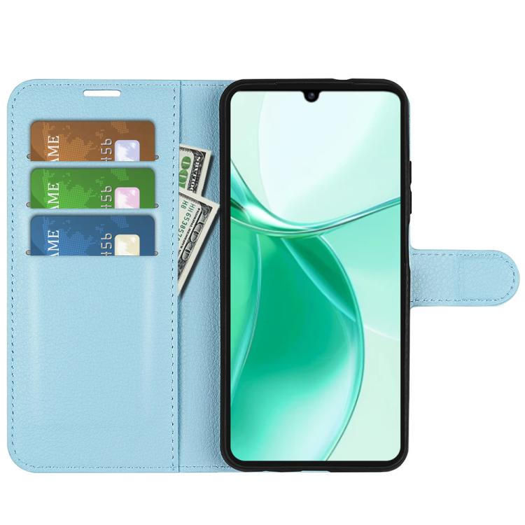 For ZTE Blade A35 Litchi Texture Horizontal Flip Leather Phone Case with Holder